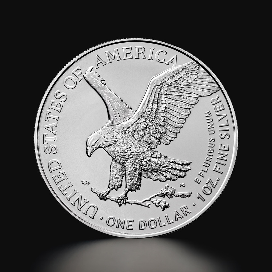 1 oz American Eagle Silver Coin 2024 Tavid Kuld & Hõbe