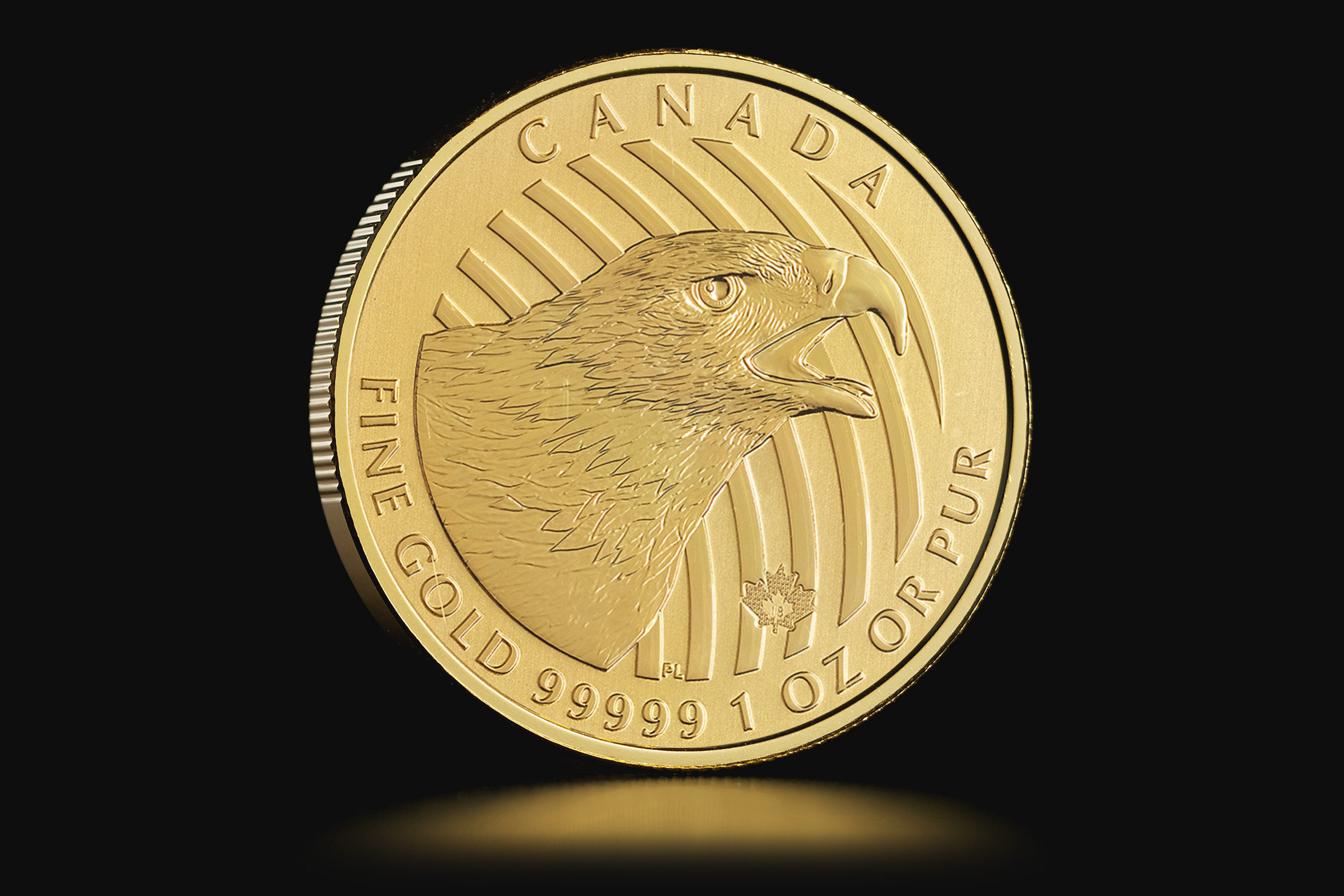 1 oz Canadian Golden Eagle 2018 Gold Coin 999.99 Tavid Kuld H be