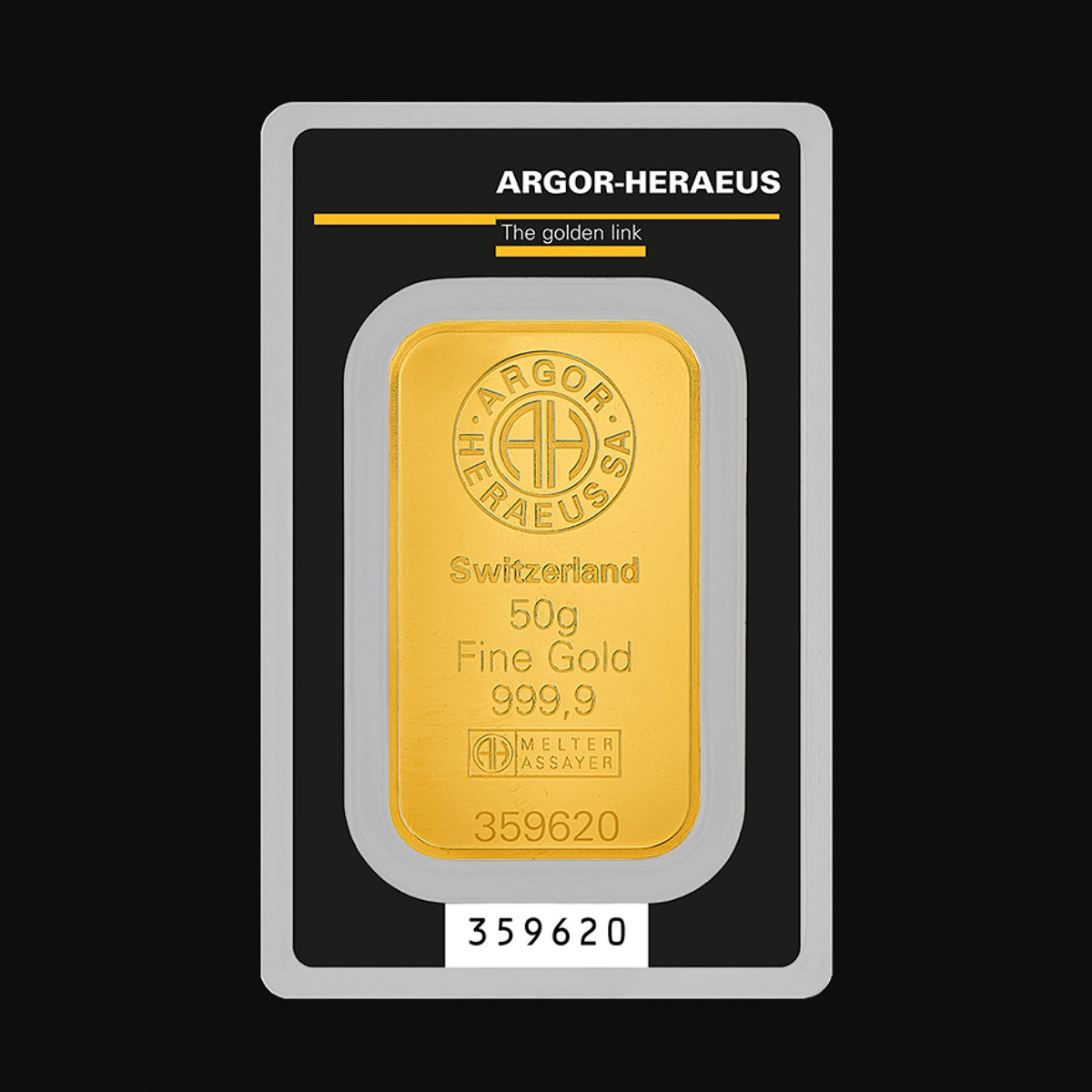 50 gram Argor-Heraeus Gold Bar | Tavid - Kuld & Hõbe